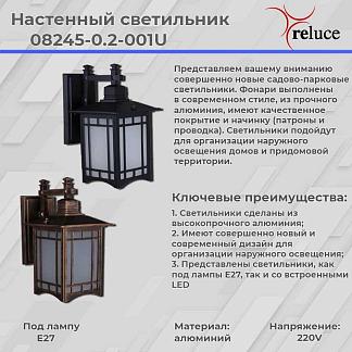 Настенный фонарь Reluce 08245-0.2-001U BKG